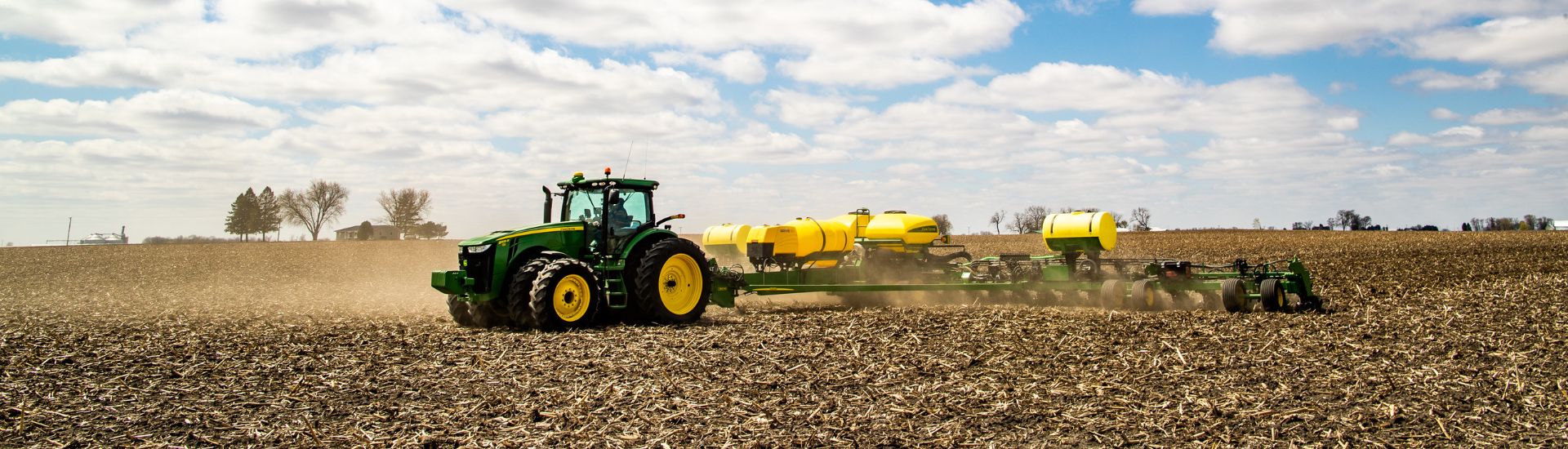 Planter in a field