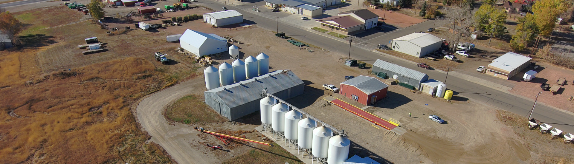 Aerial image of agriculture buildings