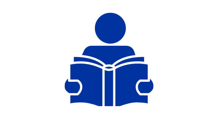 Person reading a book icon